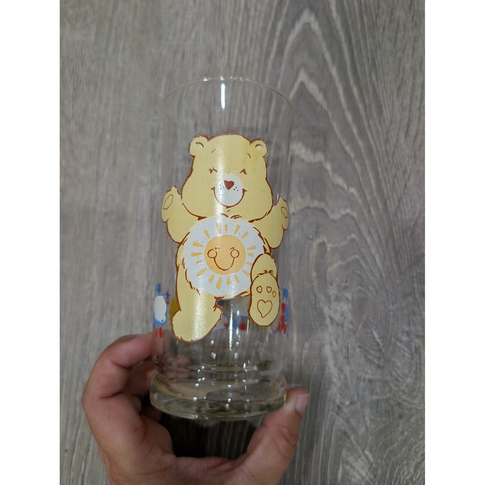 Vintage, 80s, Care Bears Promotional Glass Tumbler, Sunshine Bear